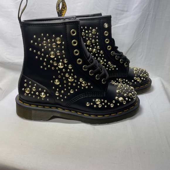 1460 midas gold stud leather boots